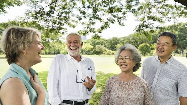 Group of Senior Retirement Friends Happiness Concept