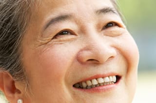 smiling older woman happy