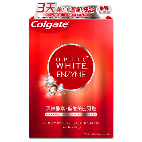 高露潔® 光感·白天然酵素低敏美白牙貼 14片