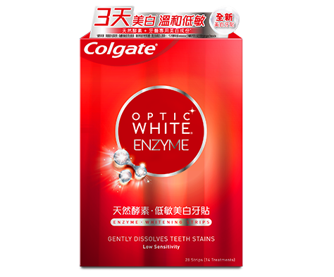 高露潔® 光感·白天然酵素低敏美白牙貼 14片